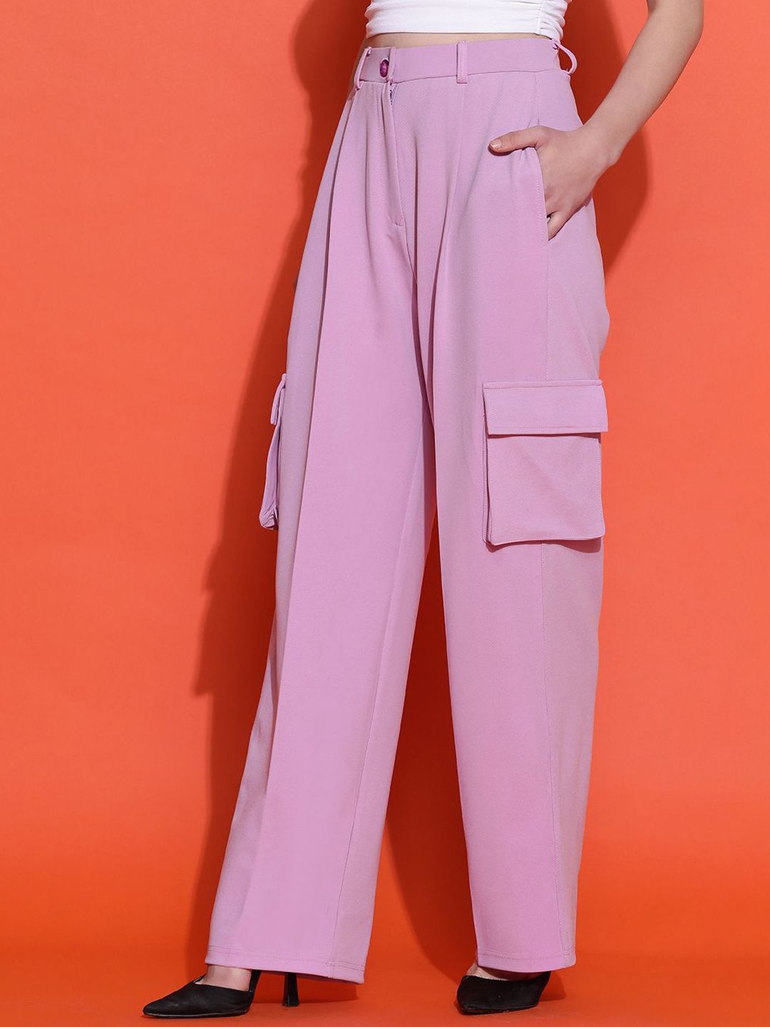 Kotty Women Classic High-Rise Straight Fit Parallel Trousers