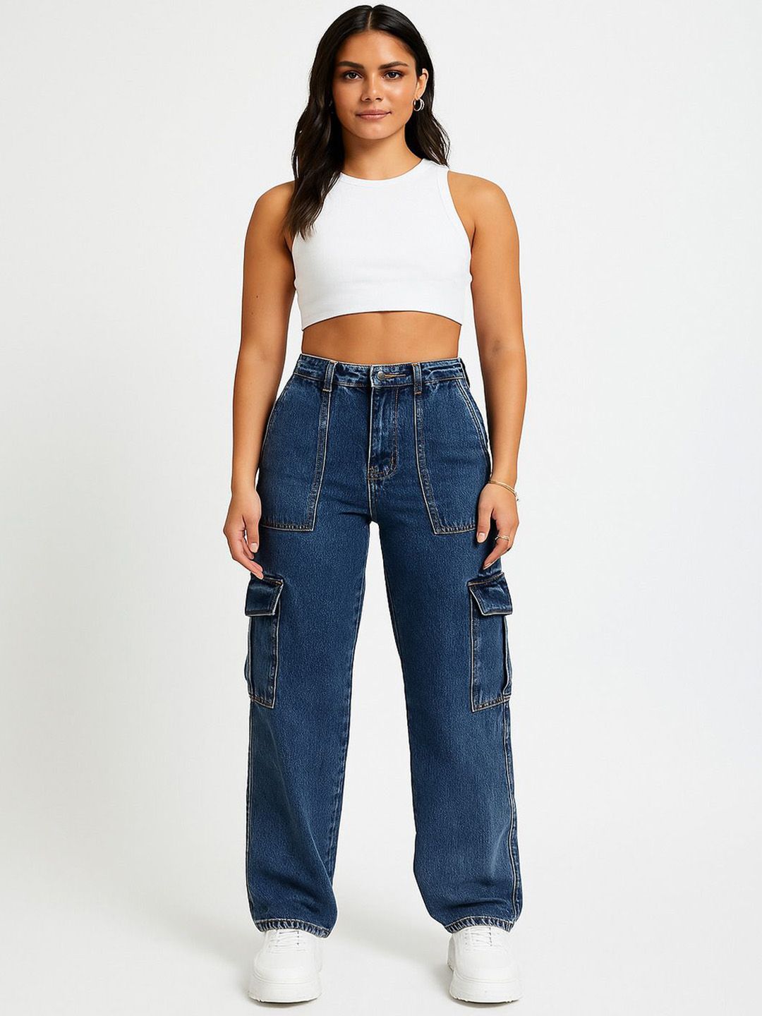 Kotty Women Wide Leg High-Rise Light Fade Stretchable Jeans