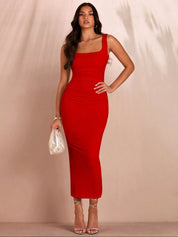 Kotty Women Solid Bodycon Midi Dress