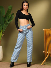 Kotty Women Straight Fit High-Rise Stretchable Jeans