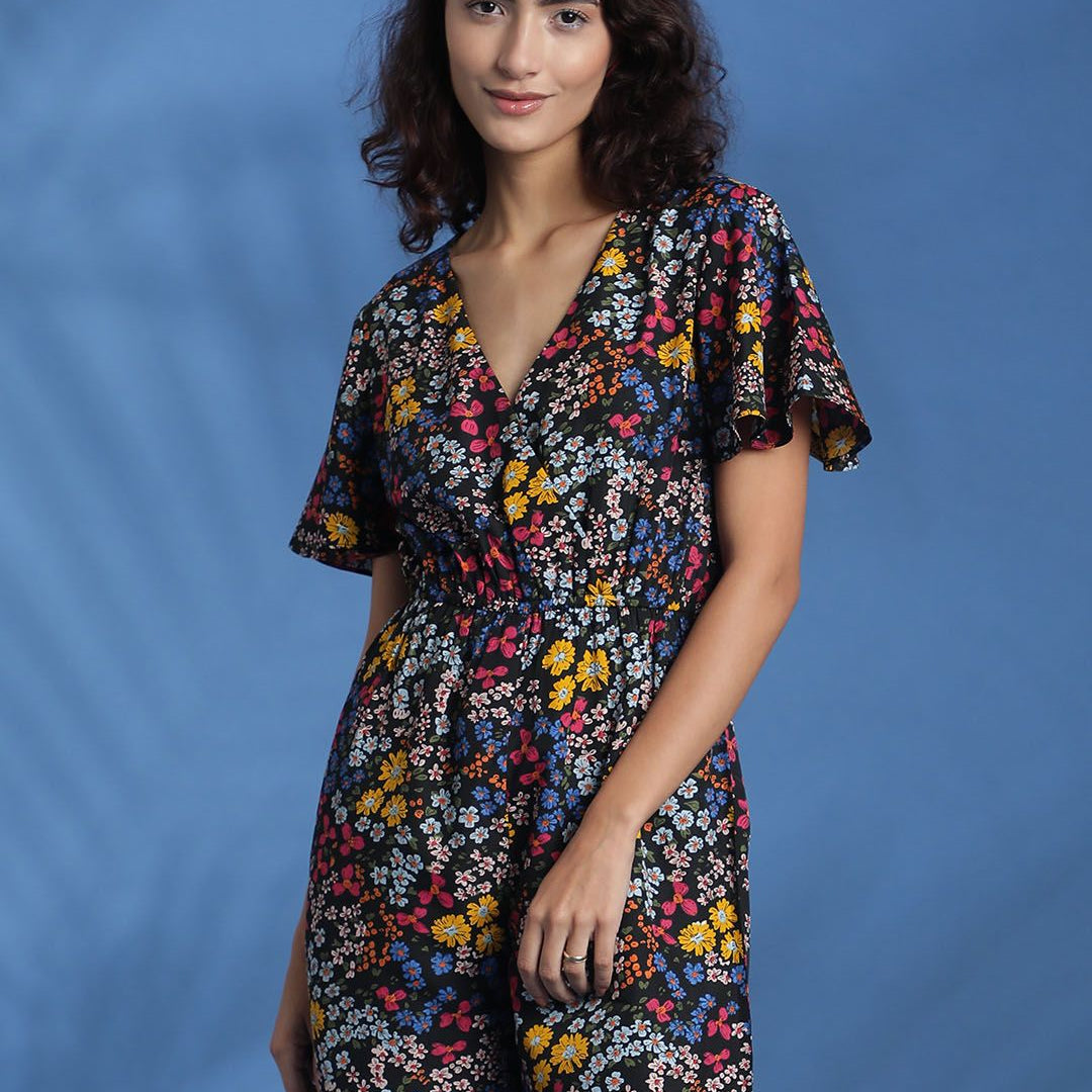Kotty Printed Short Sleeves Jumpsuit