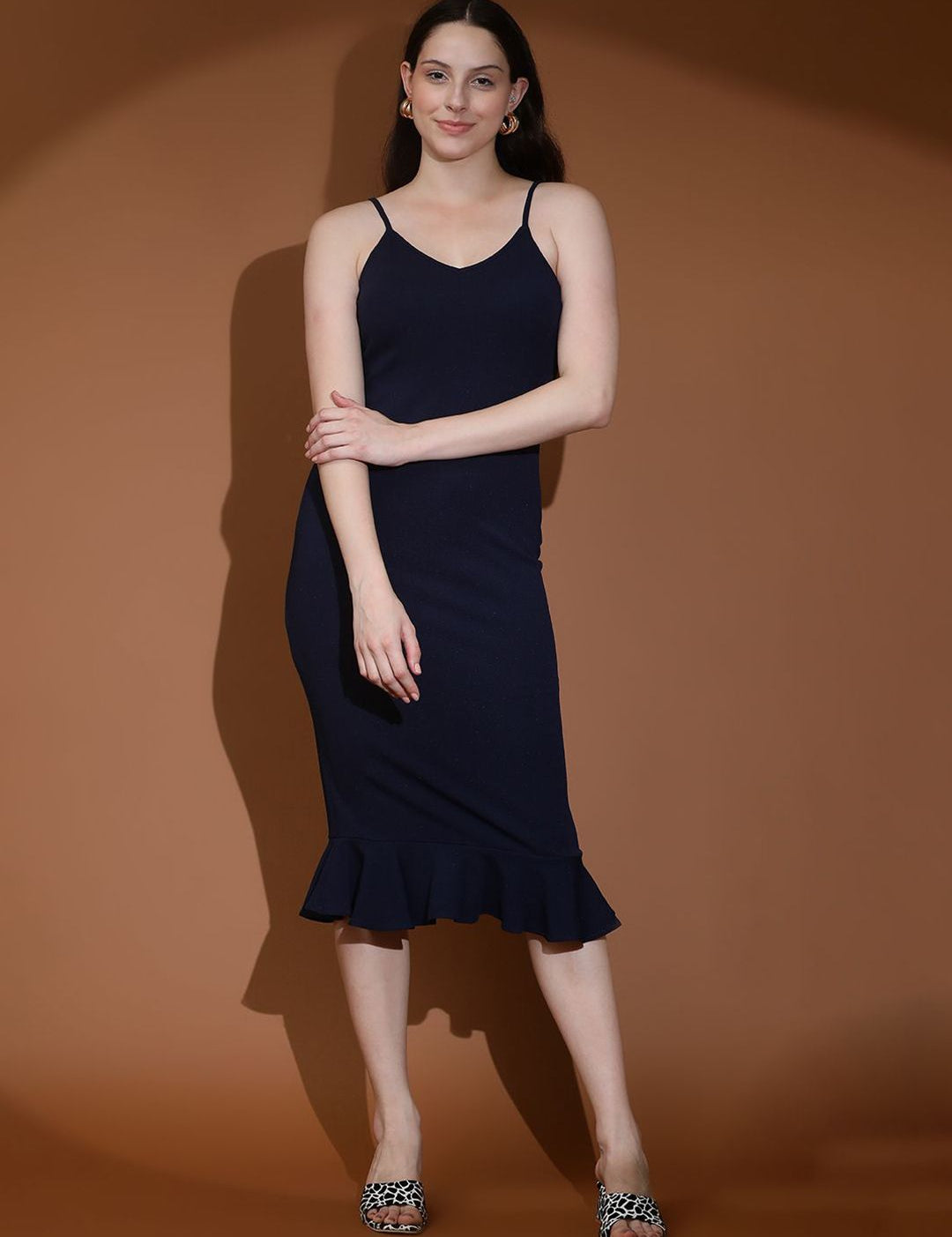 Kotty Solid Bodycon Midi Dress