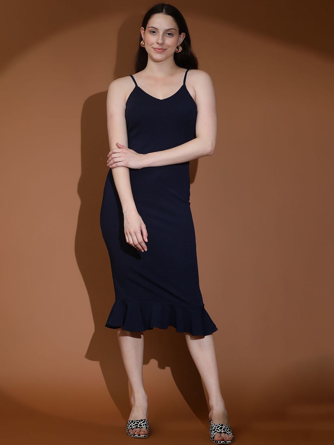 Kotty Solid Bodycon Midi Dress