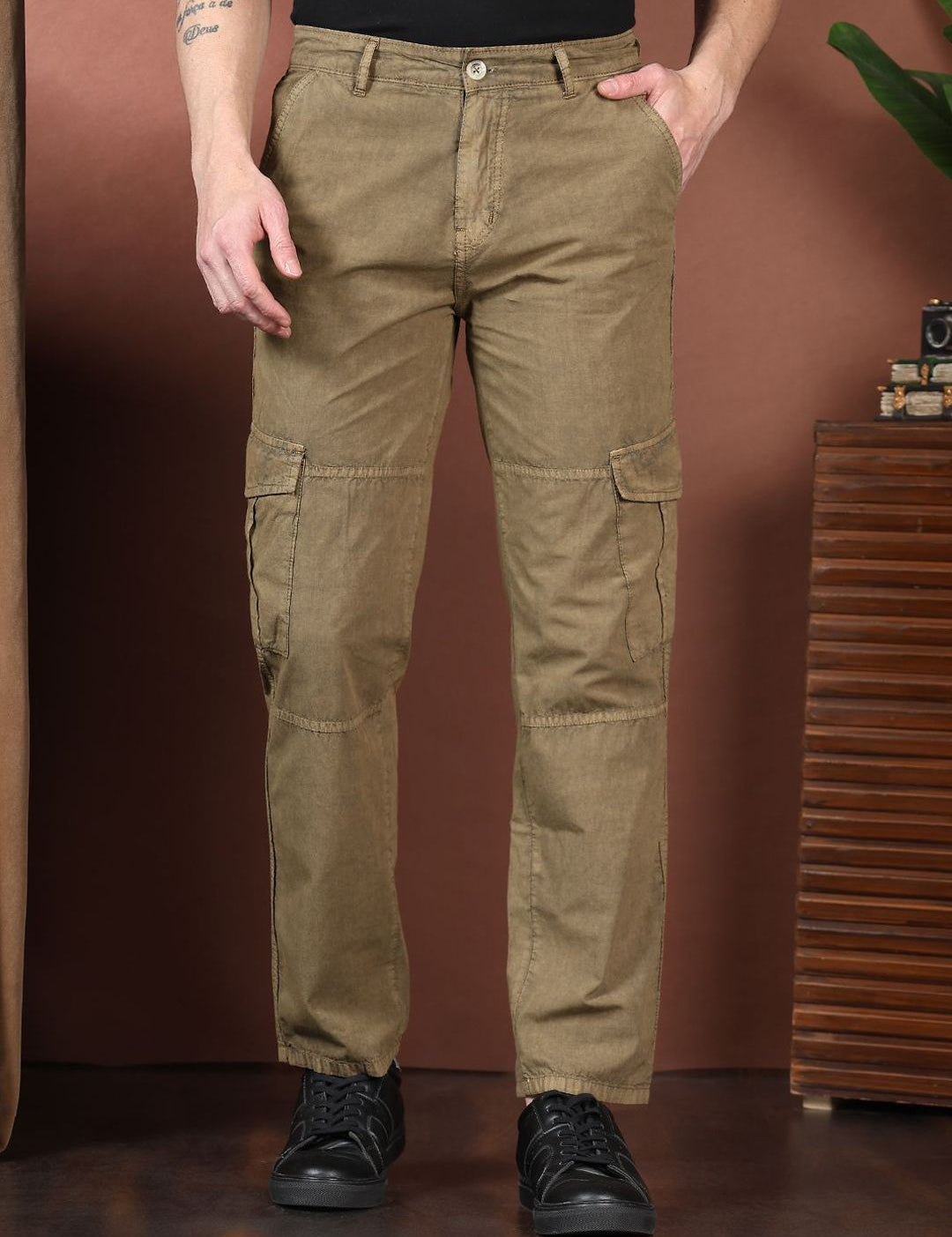 Kotty Men Relaxed Easy Wash Cargos Trousers