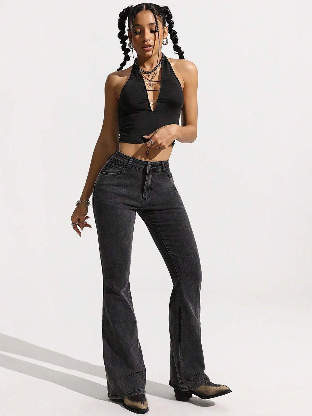 Kotty Women Jean Bootcut High-Rise Stretchable Jeans