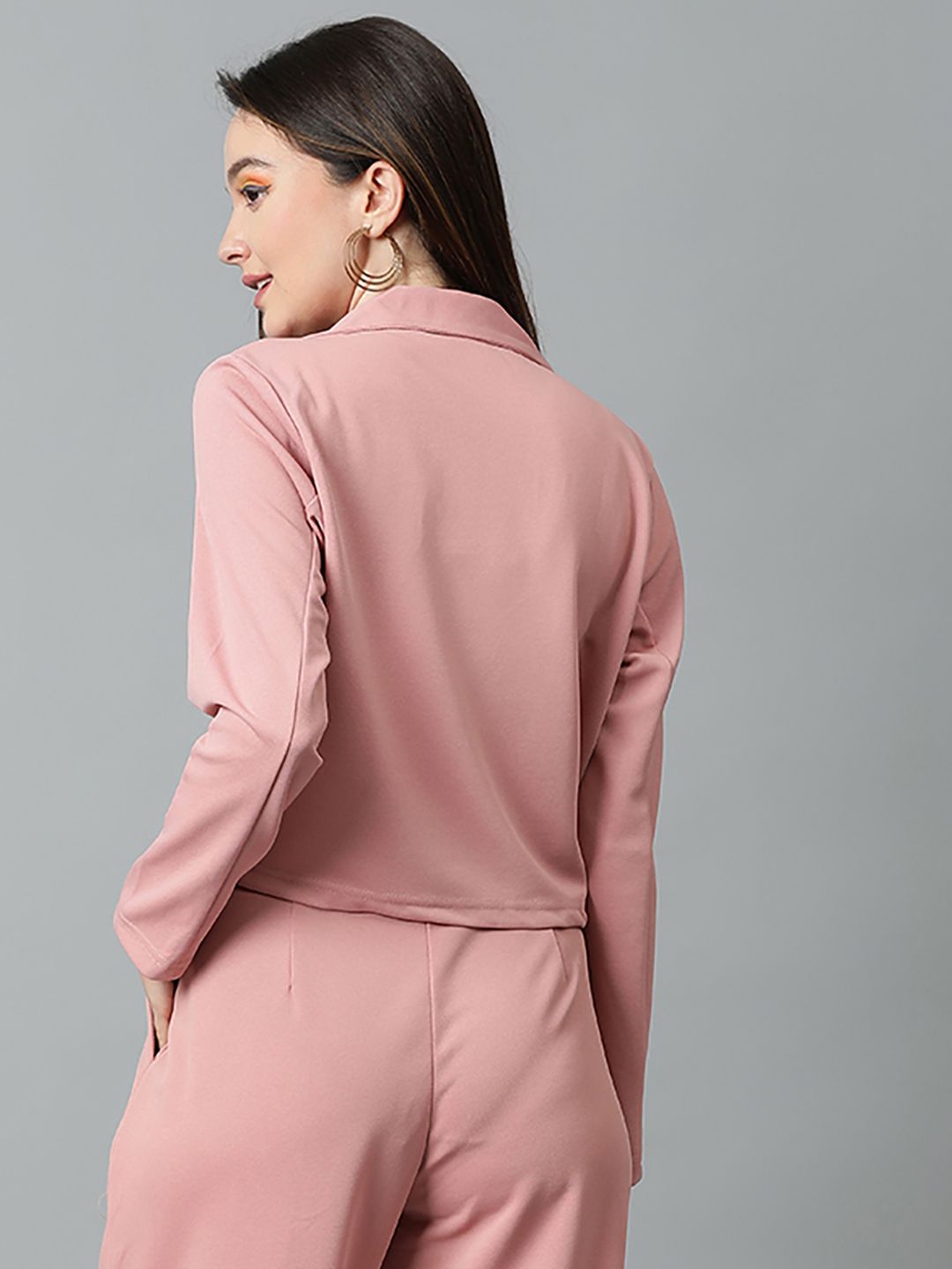 KOTTY Women Double Breasted Crop Blazer