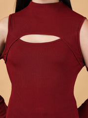 Kotty Keyhole Neck Cold-Shoulder Top