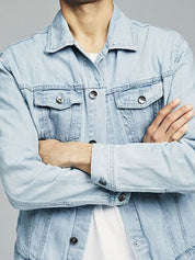 Kotty Denim Open Front Jacket With Embroidered