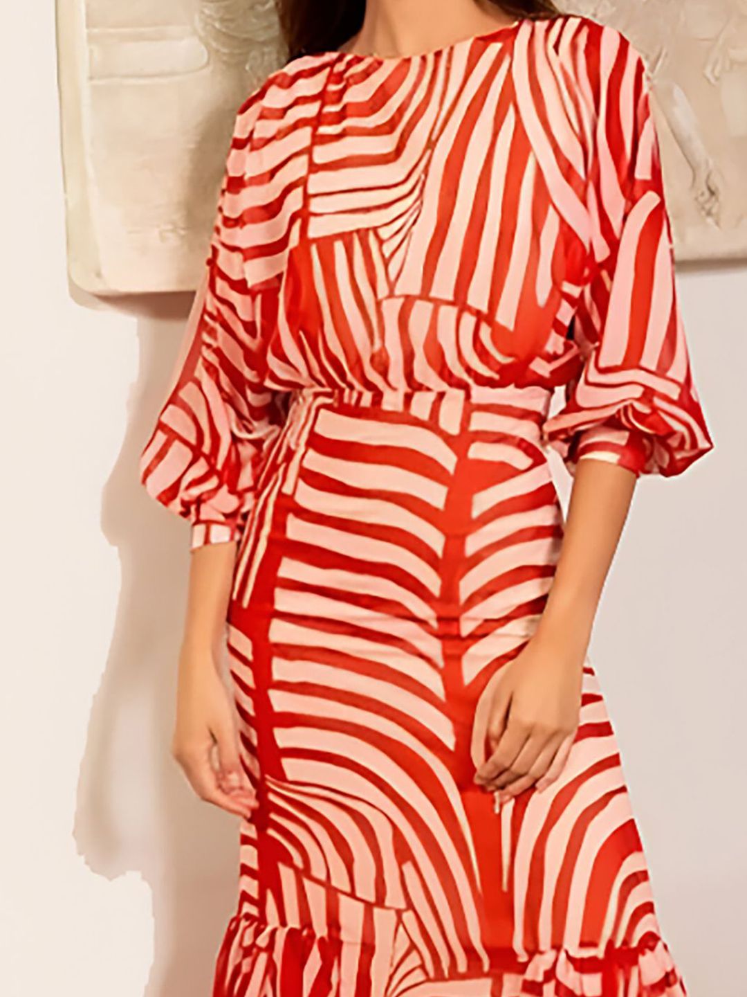 Kotty Print Crepe Fit & Flare Maxi Dress