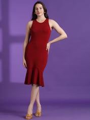 Kotty Women Solid Sheath Midi Dress