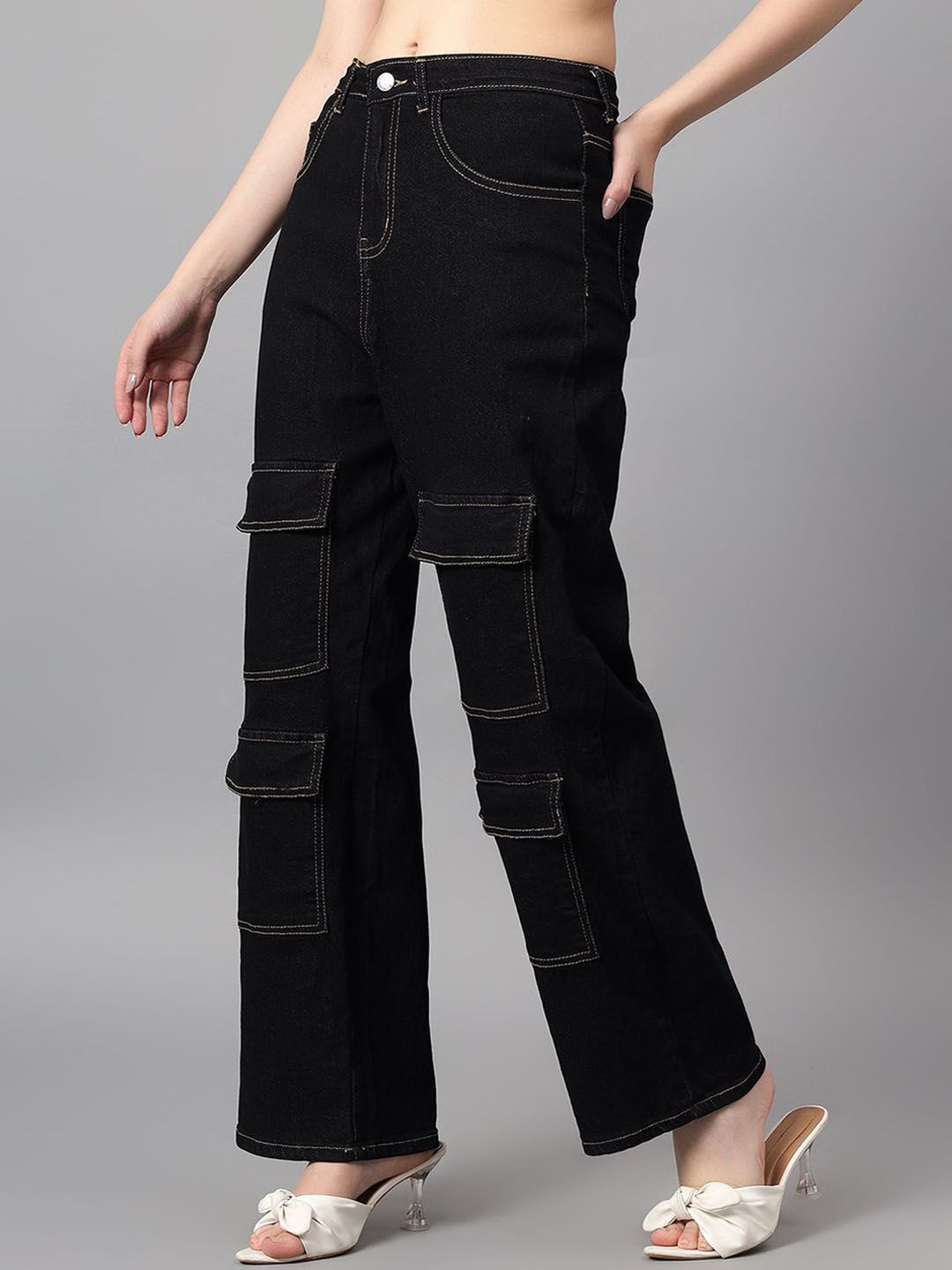 Kotty Women Straight Fit High-Rise Stretchable Jeans