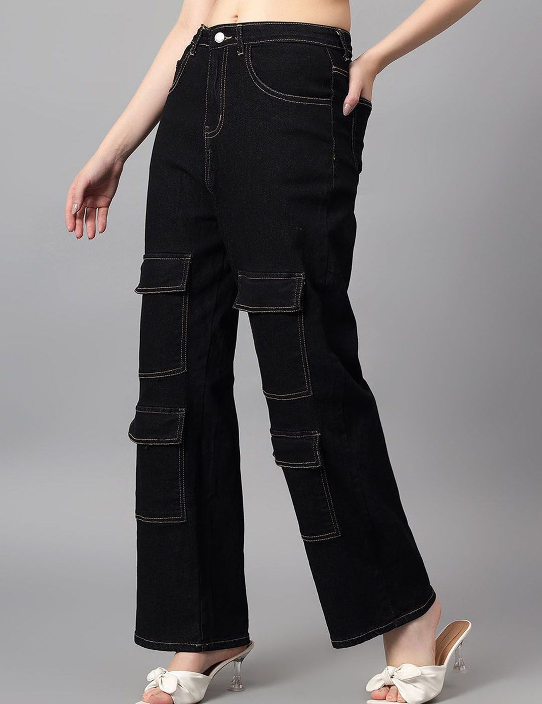 Kotty Women Straight Fit High-Rise Stretchable Jeans