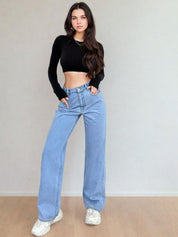 Kotty Women Straight Fit High-Rise Stretchable Jeans