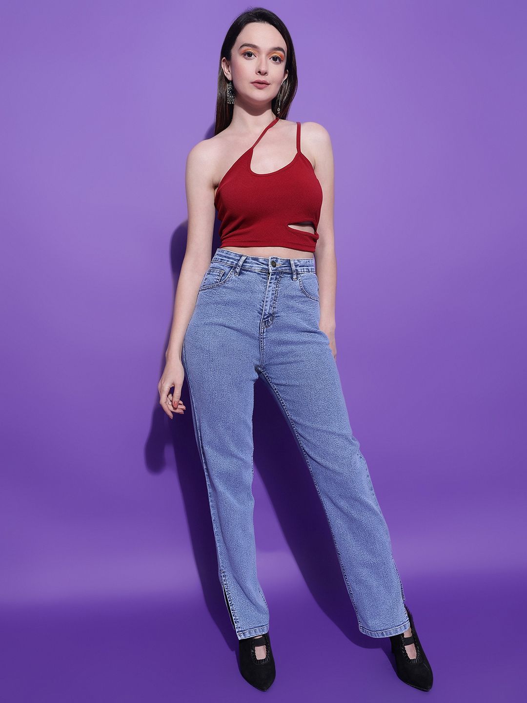 Kotty Women Solid One Shoulder Top