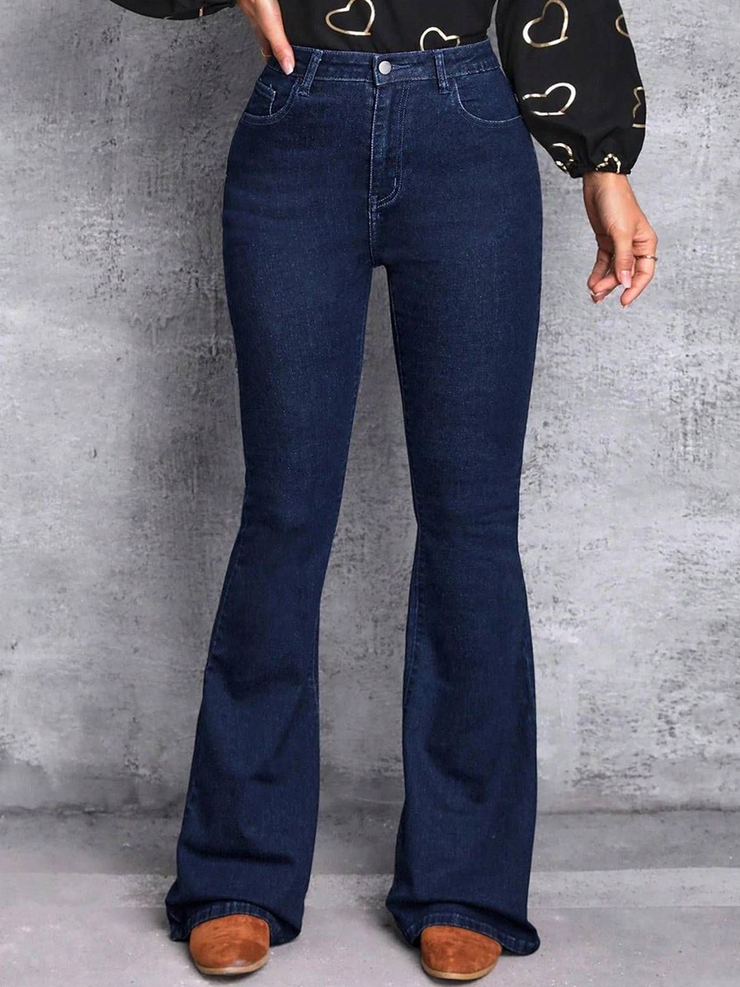 Kotty Women Jean Bootcut High-Rise Light Fade Stretchable Jeans