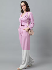 Kotty Women Colourblocked Regular Fit High-Rise Easy Wash Trousers