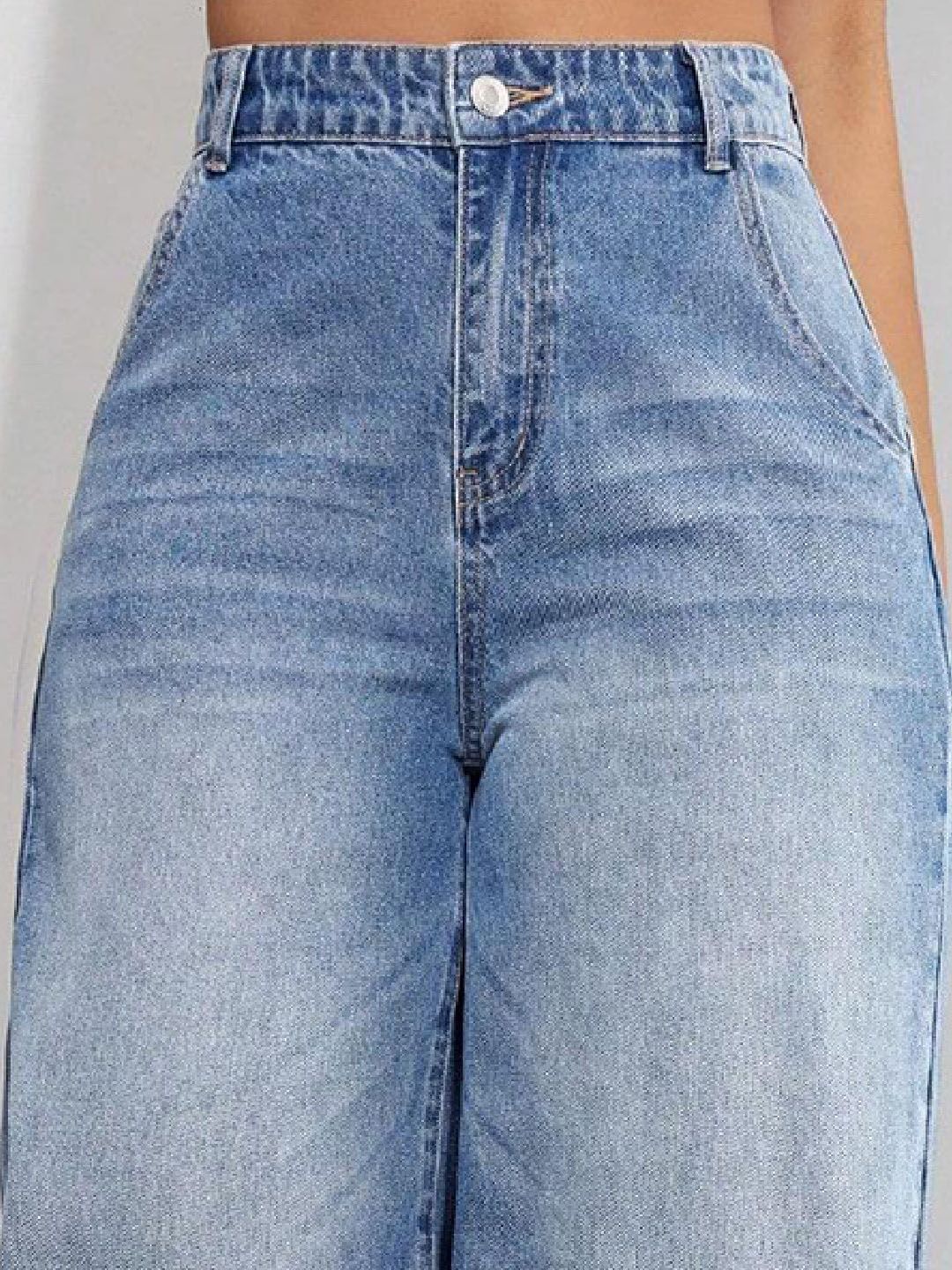 Kotty Women Jean Wide Leg High-Rise Heavy Fade Stretchable Jeans