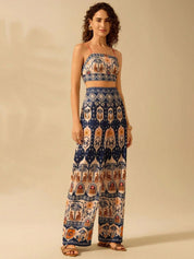Kotty Women Ethnic Motifs Printed Relaxed Flared High-Rise Trousers