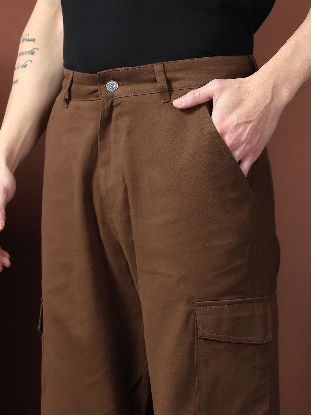 Kotty Men Relaxed Easy Wash Cargos Trousers