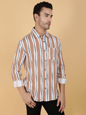 Kotty Men Relaxed Spread Collar Graphic Printed Cotton Casual Shirt