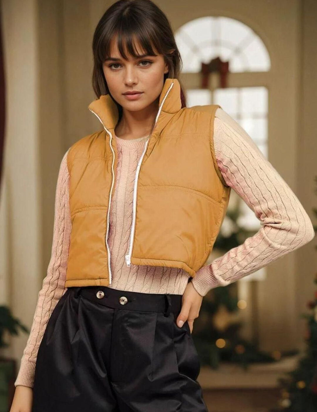 Kotty Women Stand Collar Solid Lightweight Padded Jacket