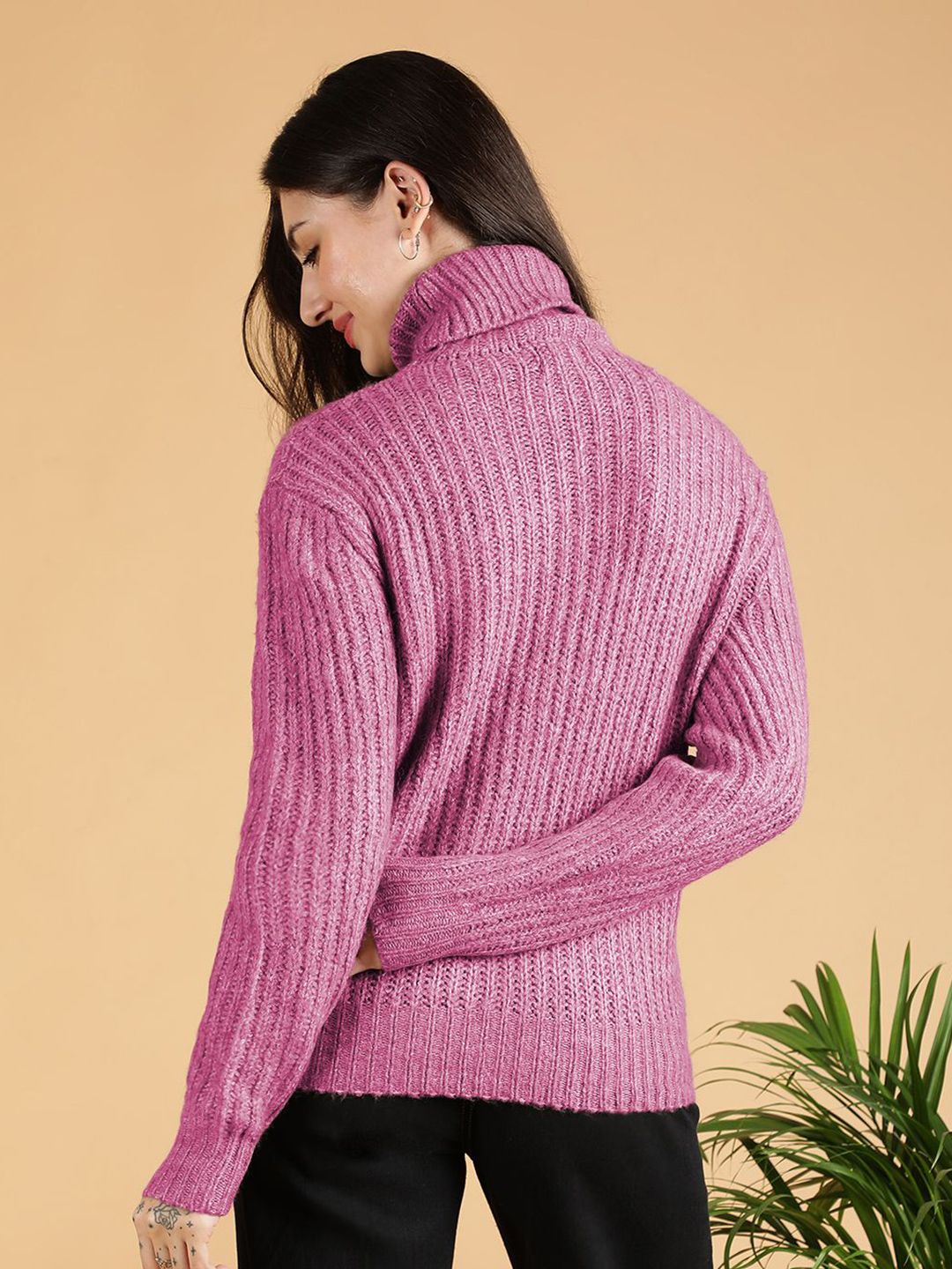 Kotty Women Cotton Turtle Neck Pullover Sweaters