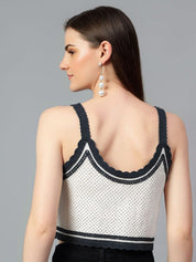 Kotty Women Self Design Scoop Neck Cotton Top