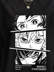 Kotty Typography Printed Drop-Shoulder Sleeves Oversized Cotton T-Shirt