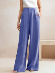 Purple Regular Fit High-Rise Trousers for Women | Kotty