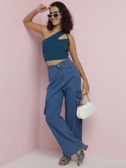 Kotty Women Solid One Shoulder Top