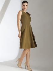 Kotty Women Tie-Up Neck Bow Detail Fit & Flare Dress