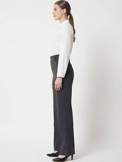 Black Relaxed Fit High-Rise Trousers for Women | Kotty