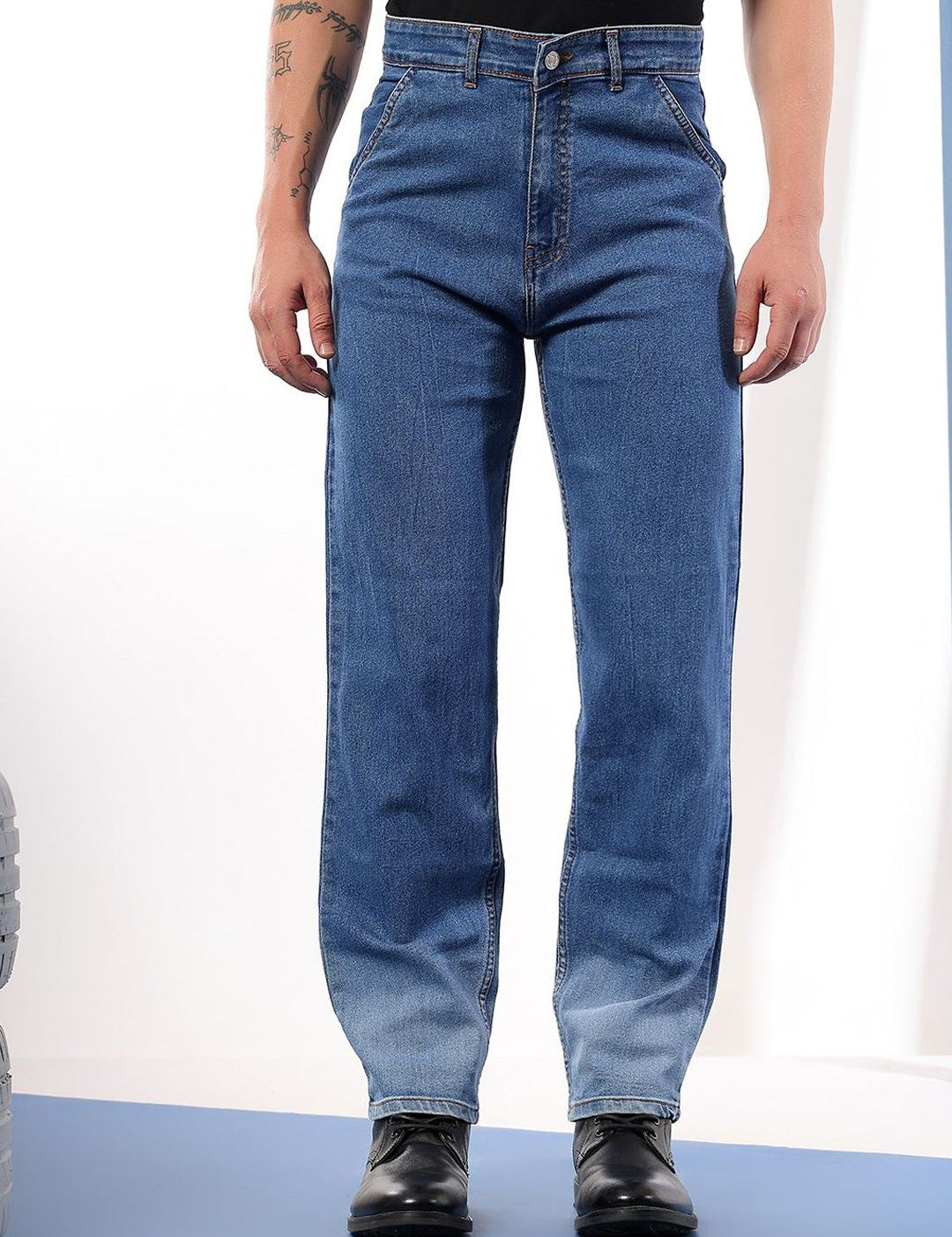 Kotty Men Comfort Regular Fit Mid-Rise Stretchable Jeans