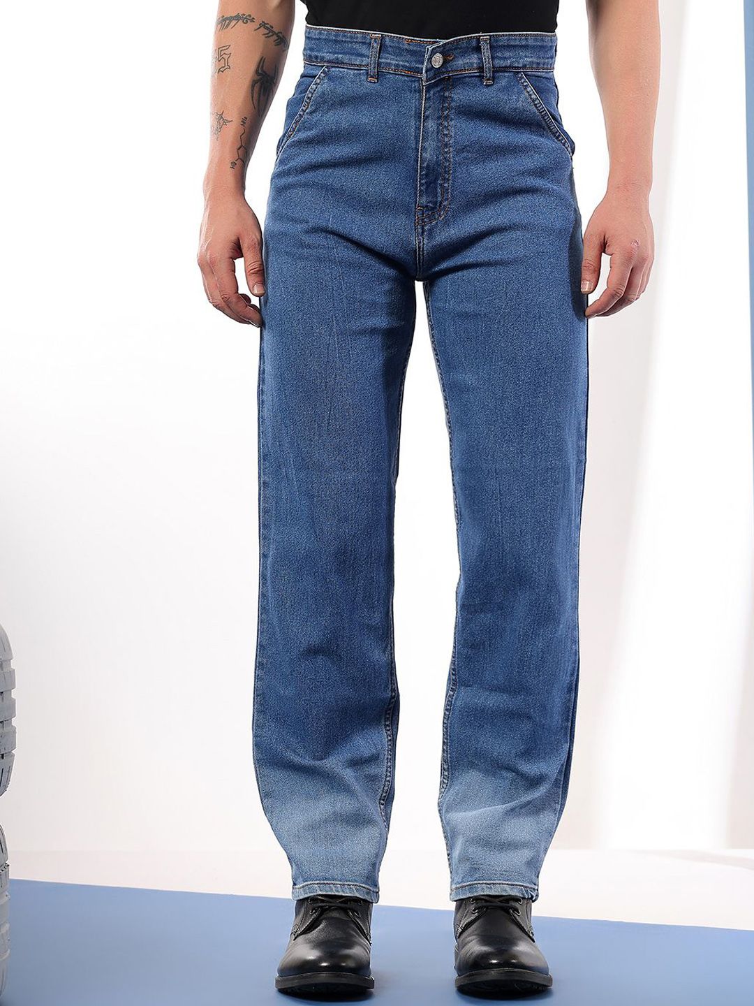 Kotty Men Comfort Regular Fit Mid-Rise Stretchable Jeans