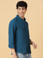 Kotty Men Relaxed Spread Collar Solid Casual Shirt