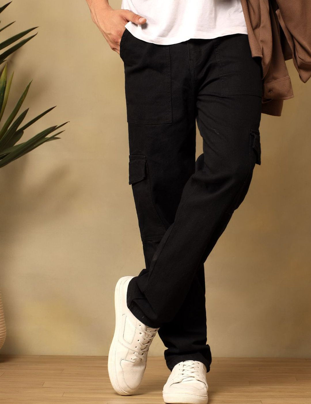 Kotty Men Regular Fit Mid-Rise Clean Look No Fade Stretchable Jeans