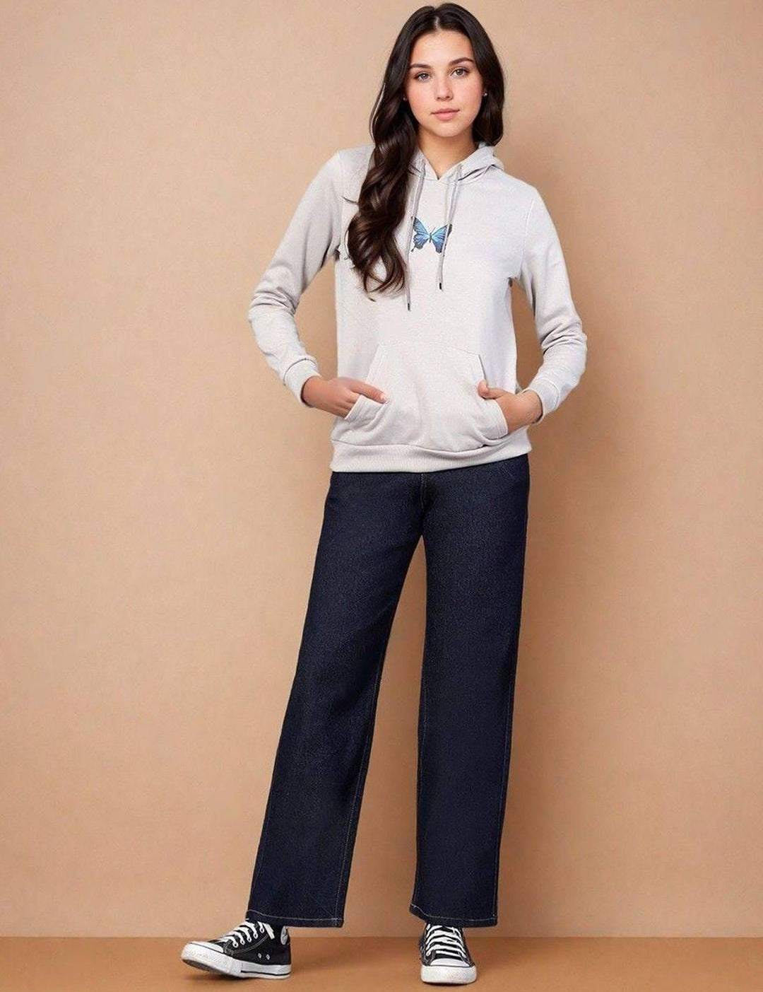 Kotty Women Graphic Printed Full Sleeve Hooded Sweatshirt