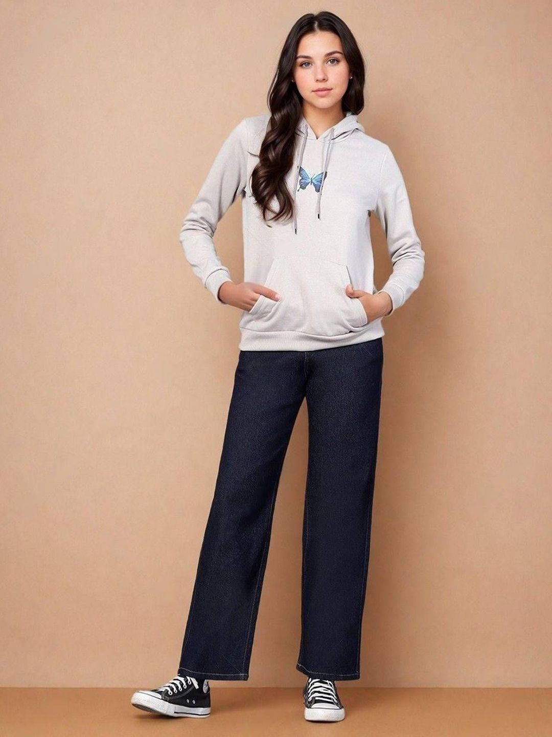 Kotty Women Graphic Printed Full Sleeve Hooded Sweatshirt