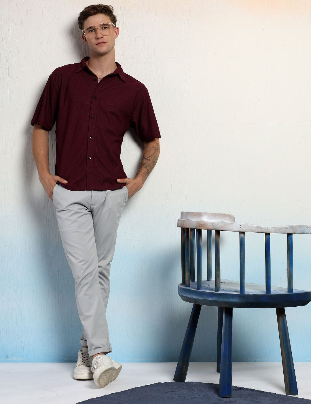 Kotty Men Opaque Textured Casual Shirt