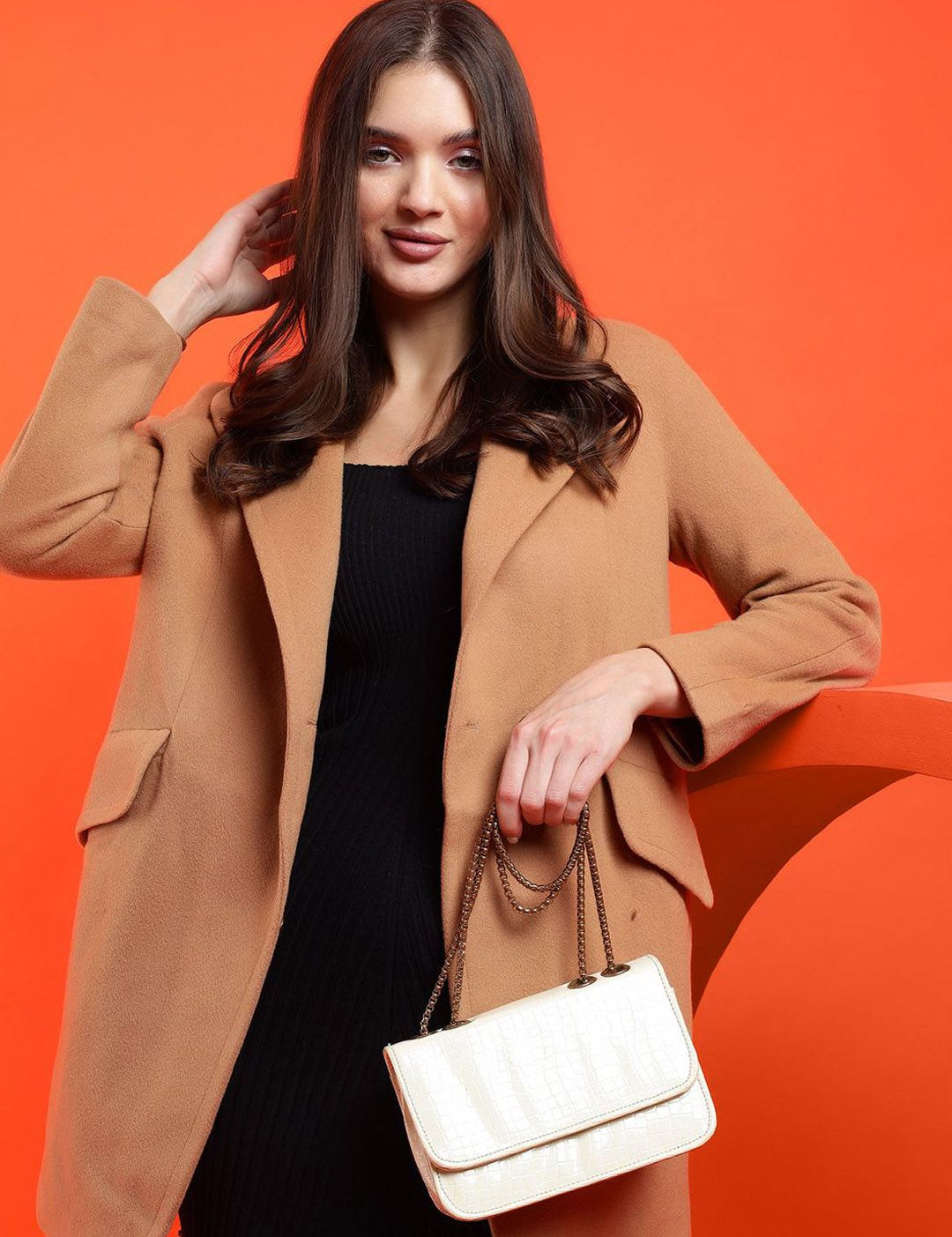 Kotty Women Solid Notched Overcoat