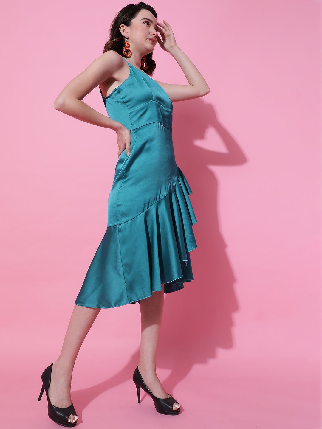 Kotty Women Solid A-Line Midi Dress