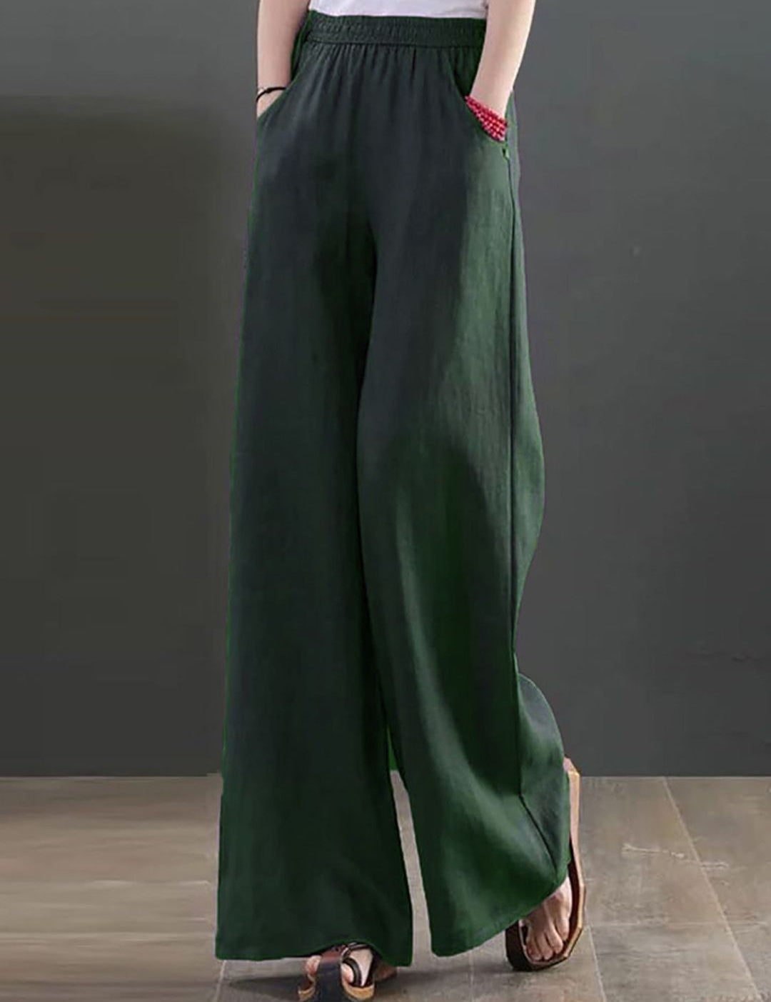 Kotty Women Loose Fit High-Rise Cotton Parallel Trousers