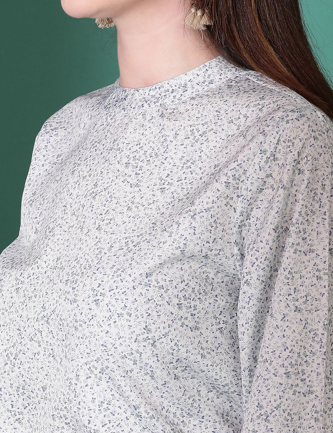 Kotty Women Abstract Printed High Neck  Top