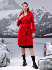 Kotty Women Notched Lapel Single-Breasted Overcoat