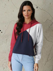 Kotty Women Colourblocked Hooded Sweatshirt