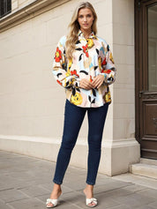 Kotty Women Spread Collar Floral Printed Cotton Casual Shirt