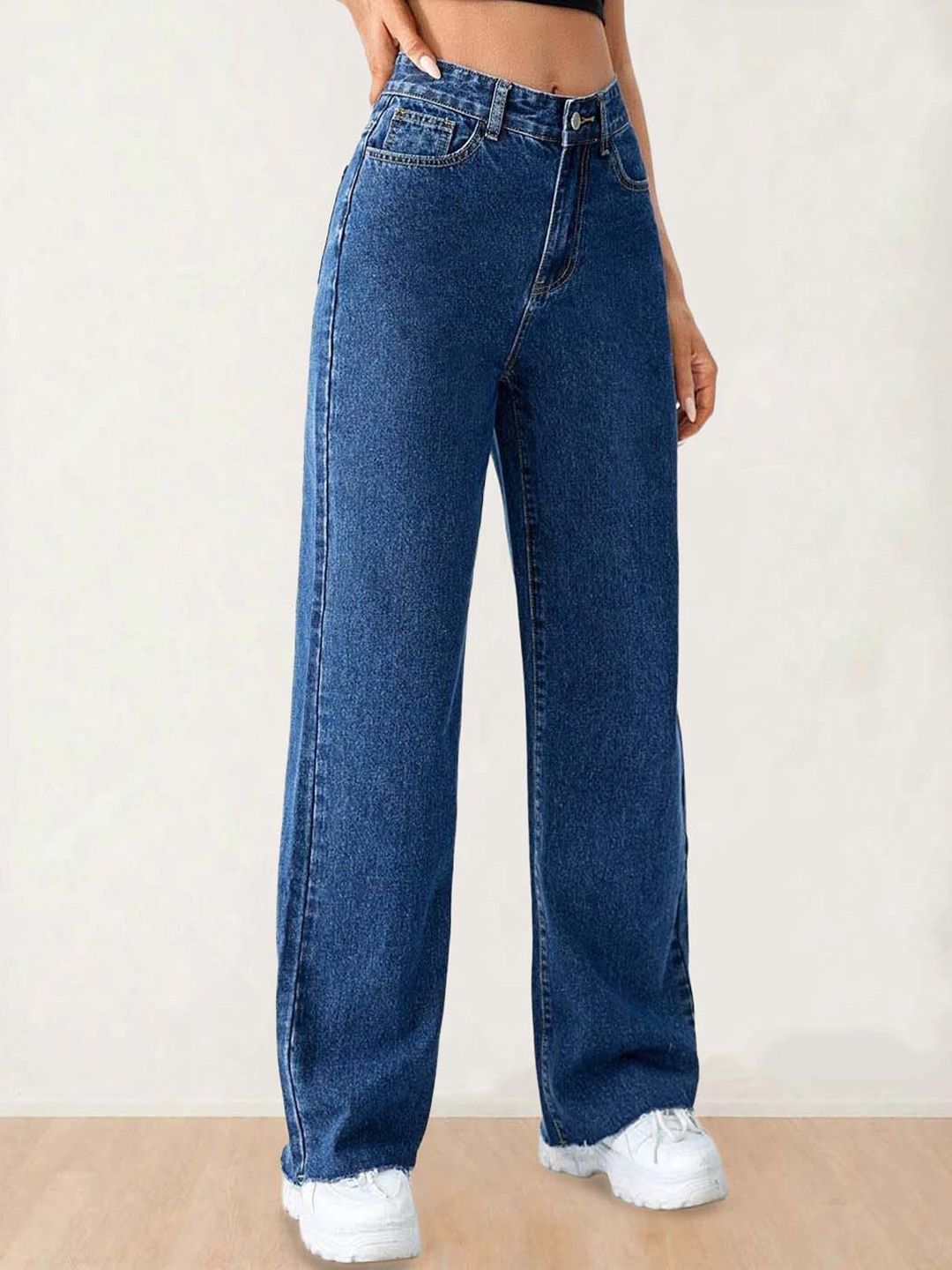 Kotty Women Straight Fit High-Rise Stretchable Jeans