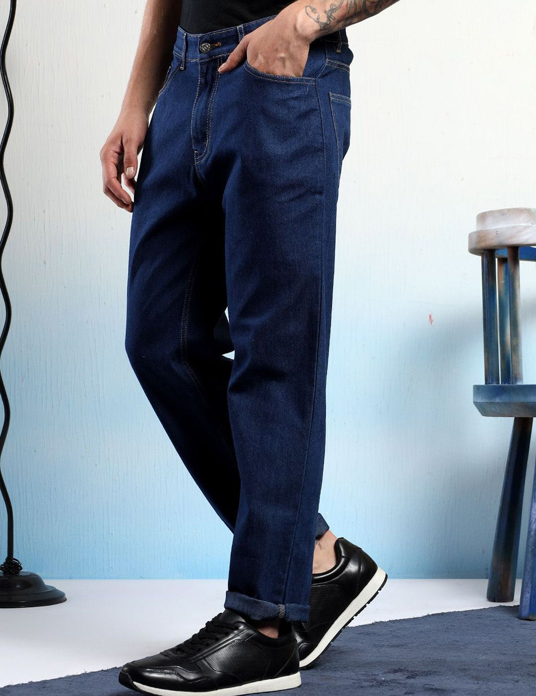 Kotty Men Straight Fit Low-Rise Stretchable Jeans