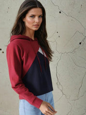 Kotty Women Colourblocked Hooded Sweatshirt