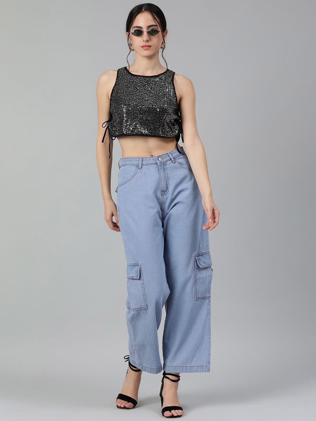 Kotty Embellished Print Crop Top